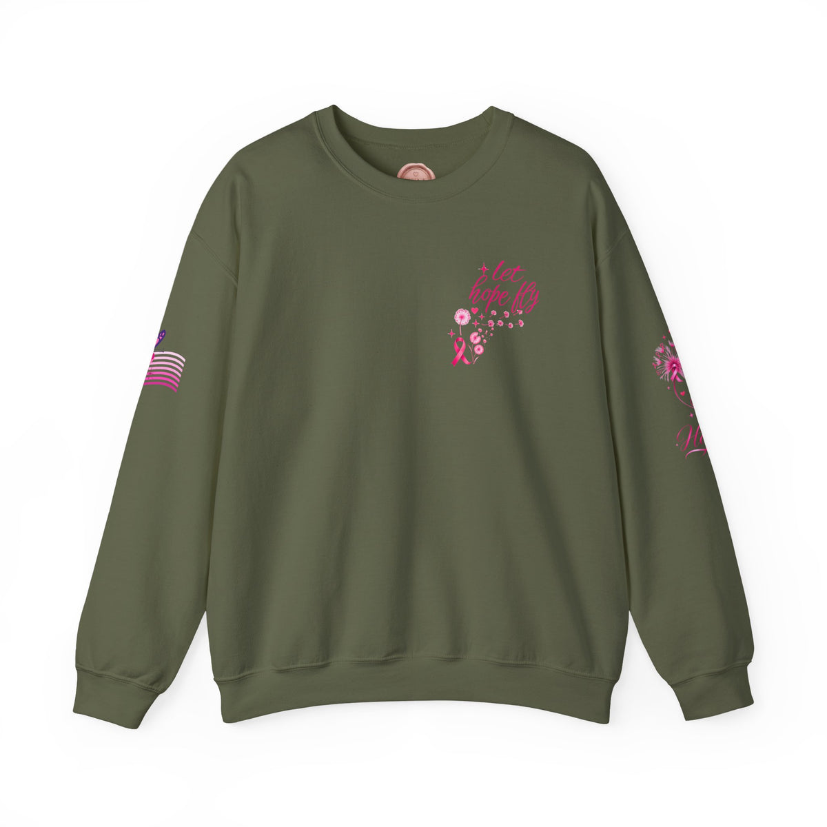 Hope Doesn't Have to Be Loud Sweatshirt | Breast Cancer Awareness Pink Ribbon Crewneck | Inspirational Gift for Survivors, Fighters & Supporters