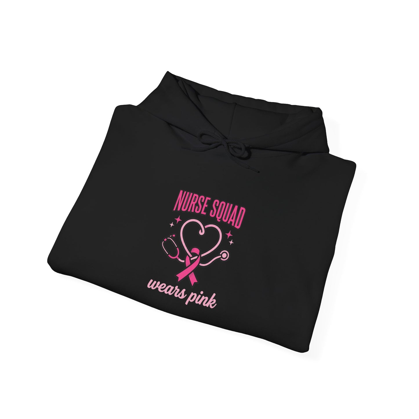 Nurse Squad Pink Ribbon Hoodie | Breast Cancer Awareness, Medical Team