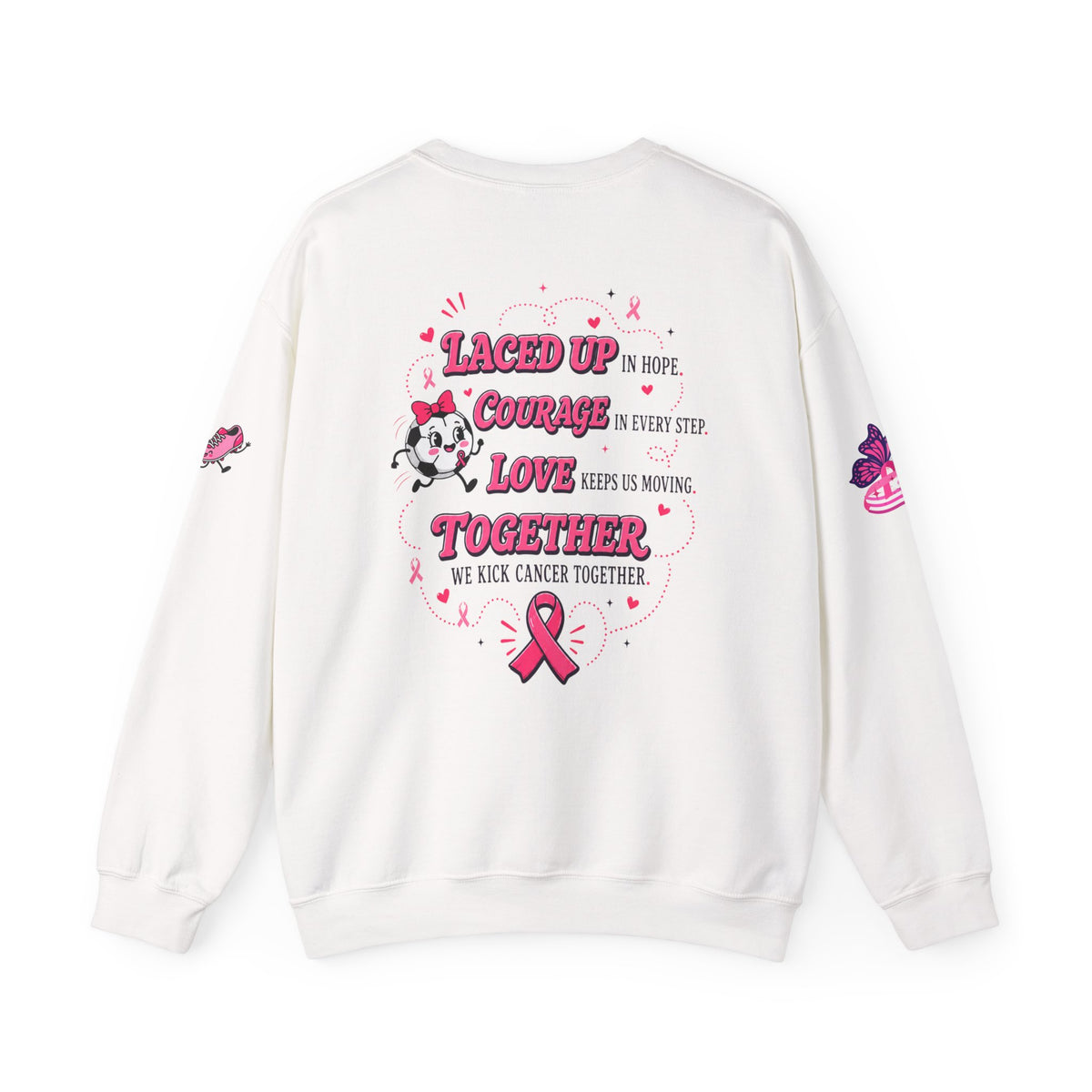 Kick Cancer Crewneck Sweatshirt | Breast Cancer Awareness, Pink Ribbon