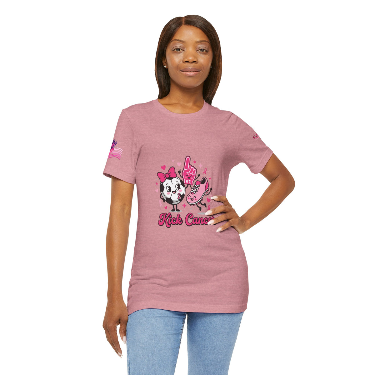 Kick Cancer Pink Ribbon Tee | Breast Cancer Awareness Shirt