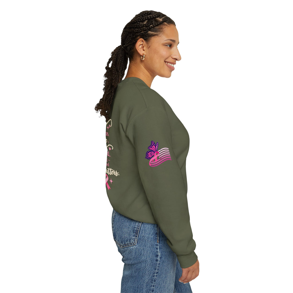 Breast Cancer Awareness Geese Crewneck Sweatshirt | Pink Ribbon