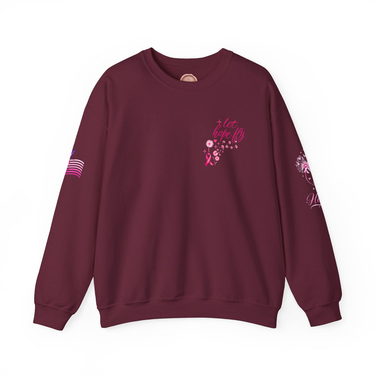 Hope Doesn't Have to Be Loud Sweatshirt | Breast Cancer Awareness Pink Ribbon Crewneck | Inspirational Gift for Survivors, Fighters & Supporters