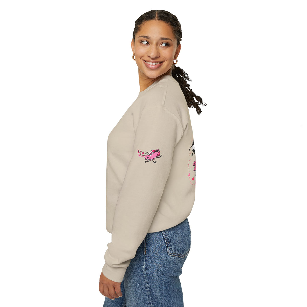 Kick Cancer Crewneck Sweatshirt | Breast Cancer Awareness, Pink Ribbon