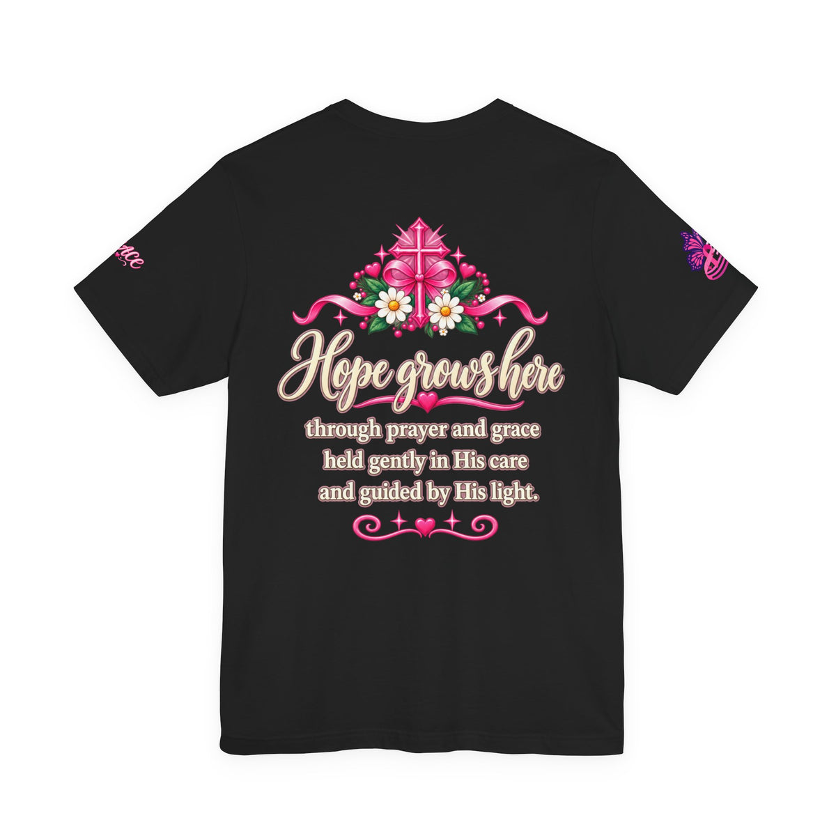 Hope Grows Here Ribbon Tee | Breast Cancer Awareness, Pink Floral