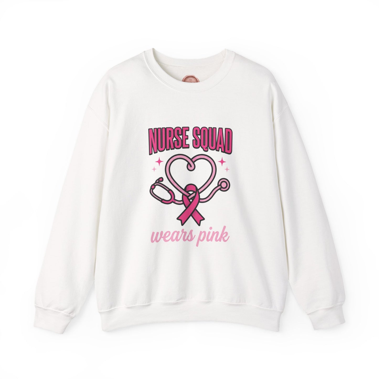 Crewneck Sweatshirt | Nurse Squad Wears Pink | Breast Cancer Awareness Nurse Pullover
