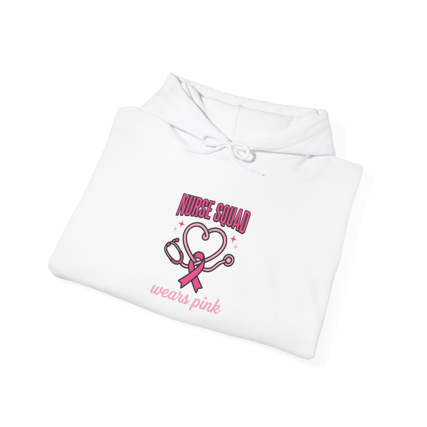 Nurse Squad Pink Ribbon Hoodie | Breast Cancer Awareness, Medical Team