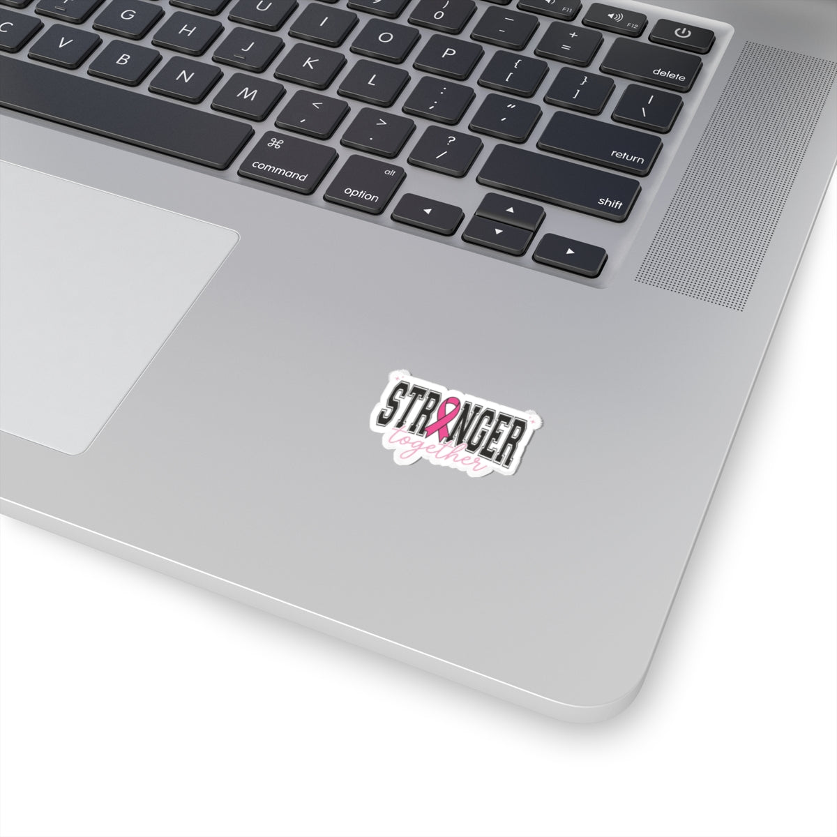 Stronger Together Ribbon Sticker | Breast Cancer Awareness, Pink Kiss-Cut