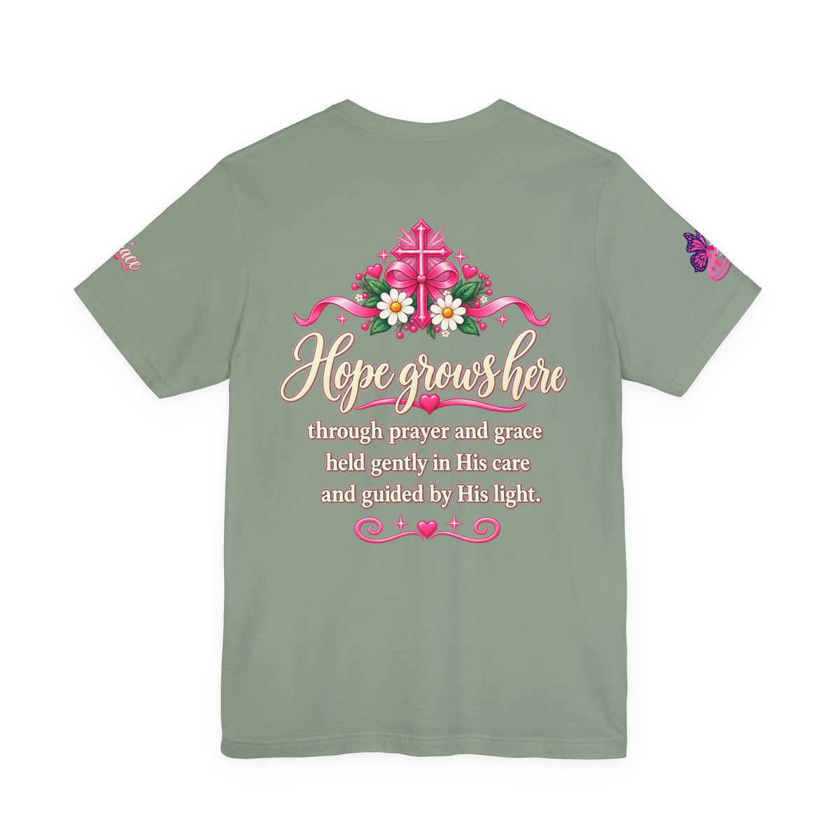 Hope Grows Here Ribbon Tee | Breast Cancer Awareness, Pink Floral
