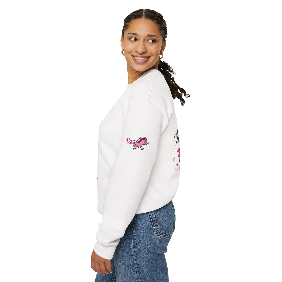 Kick Cancer Crewneck Sweatshirt | Breast Cancer Awareness, Pink Ribbon