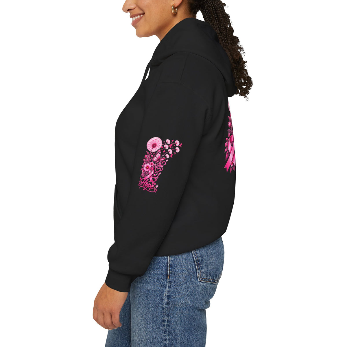 Pink Ribbon "Let Hope Fly" Hoodie | Breast Cancer Awareness Inspirational Gift | Hope & Encouragement Pullover