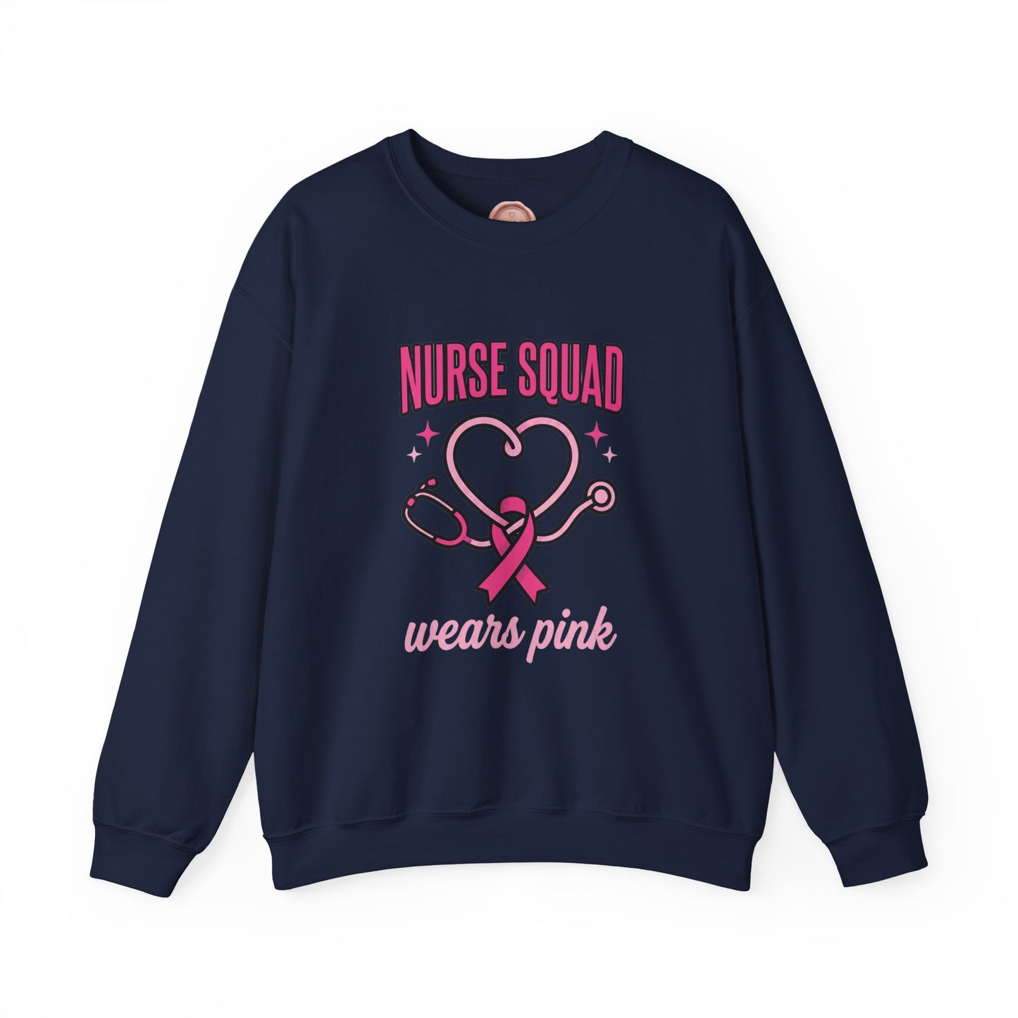 Crewneck Sweatshirt | Nurse Squad Wears Pink | Breast Cancer Awareness Nurse Pullover