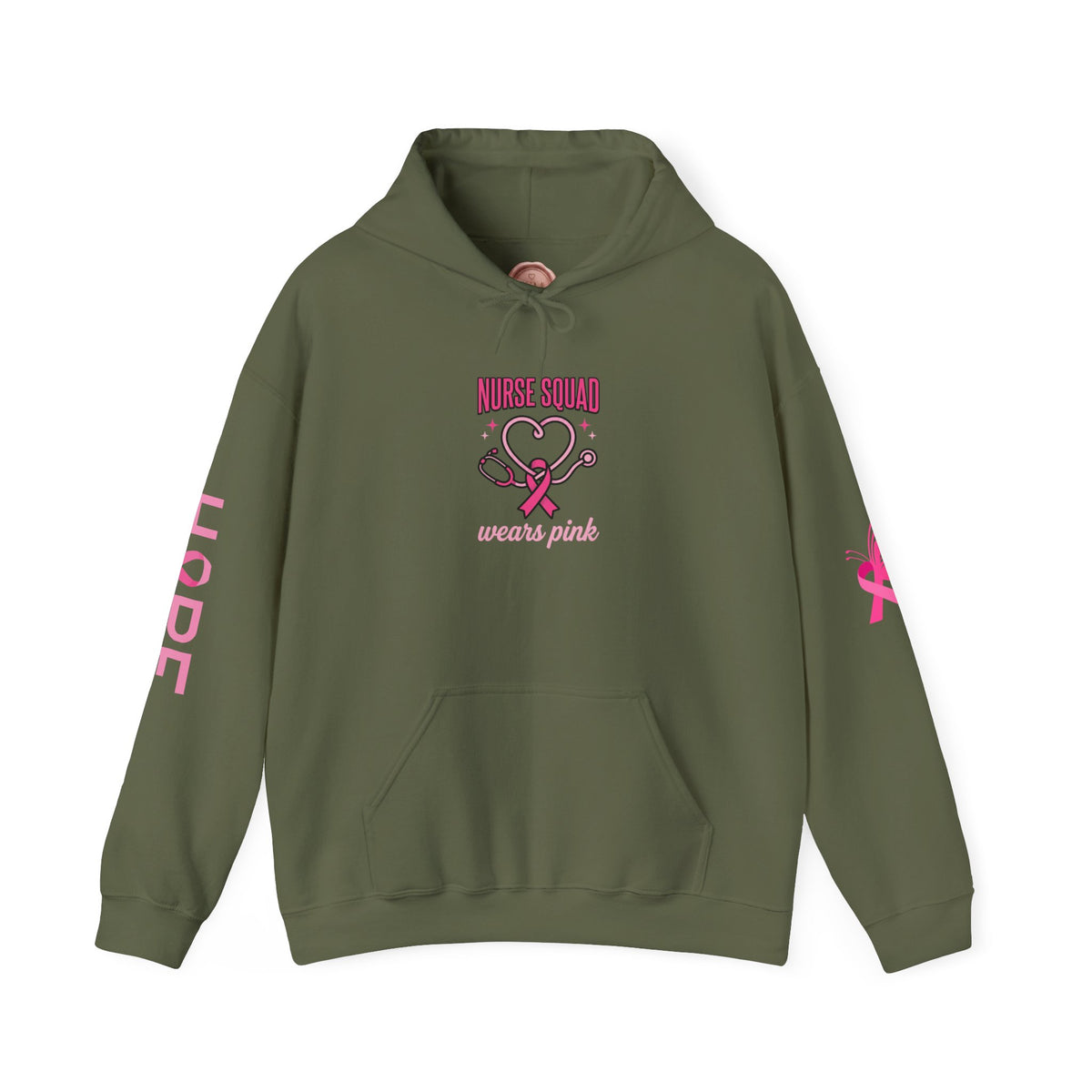 Nurse Squad Wears Pink Hoodie | Breast Cancer Awareness Nurse Pullover | Pink Ribbon Support Hoodie