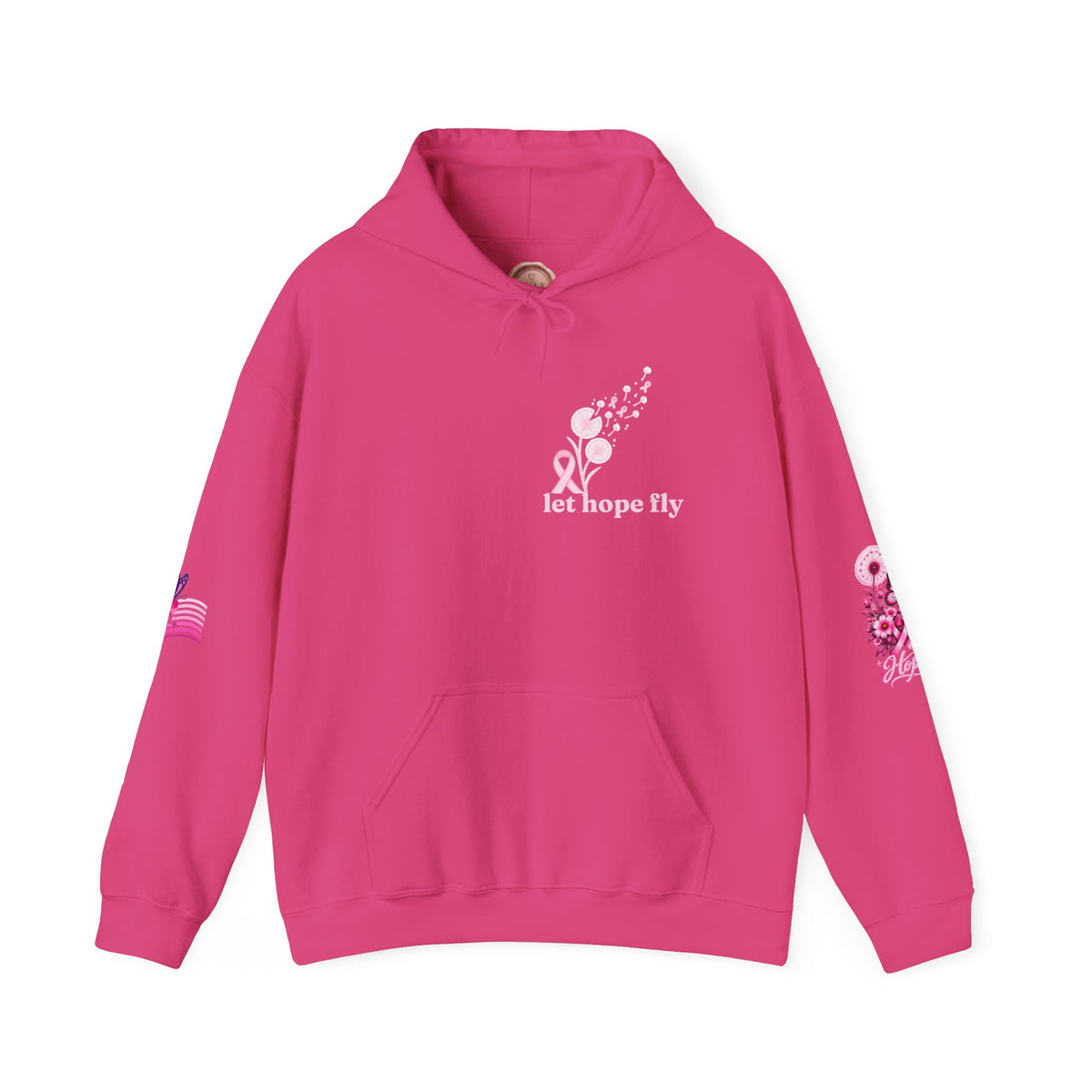 Pink Ribbon "Let Hope Fly" Hoodie | Breast Cancer Awareness Inspirational Gift | Hope & Encouragement Pullover