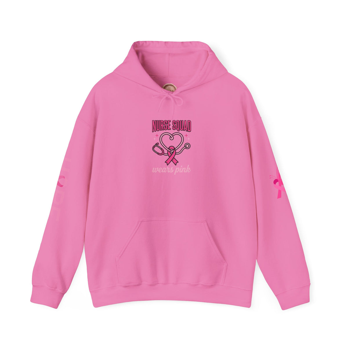 Nurse Squad Wears Pink Hoodie | Breast Cancer Awareness Nurse Pullover | Pink Ribbon Support Hoodie