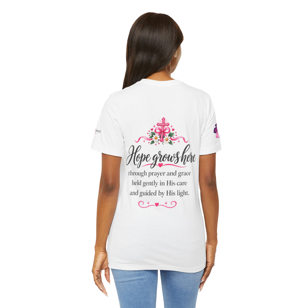 Hope Grows Here Ribbon Tee | Breast Cancer Awareness, Pink Floral