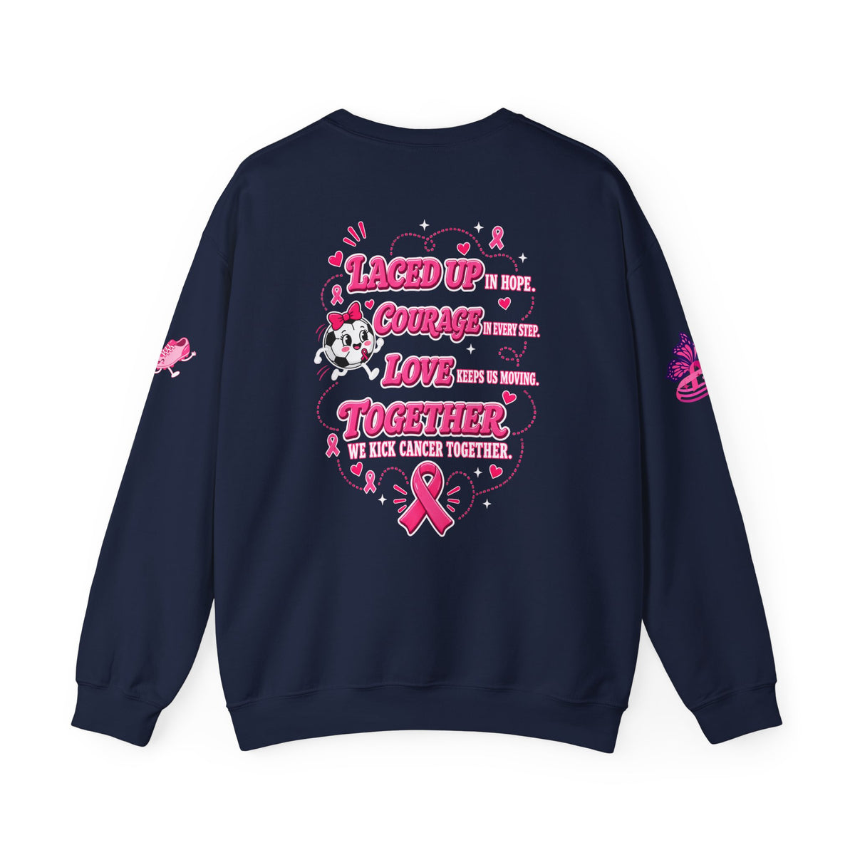 Kick Cancer Crewneck Sweatshirt | Breast Cancer Awareness, Pink Ribbon