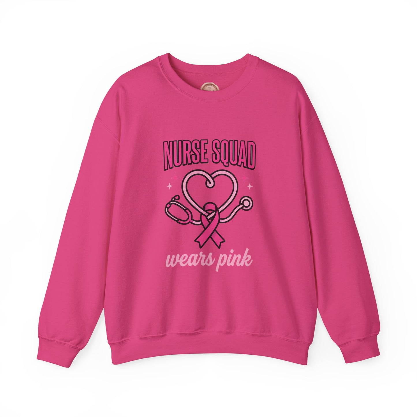 Crewneck Sweatshirt | Nurse Squad Wears Pink | Breast Cancer Awareness Nurse Pullover