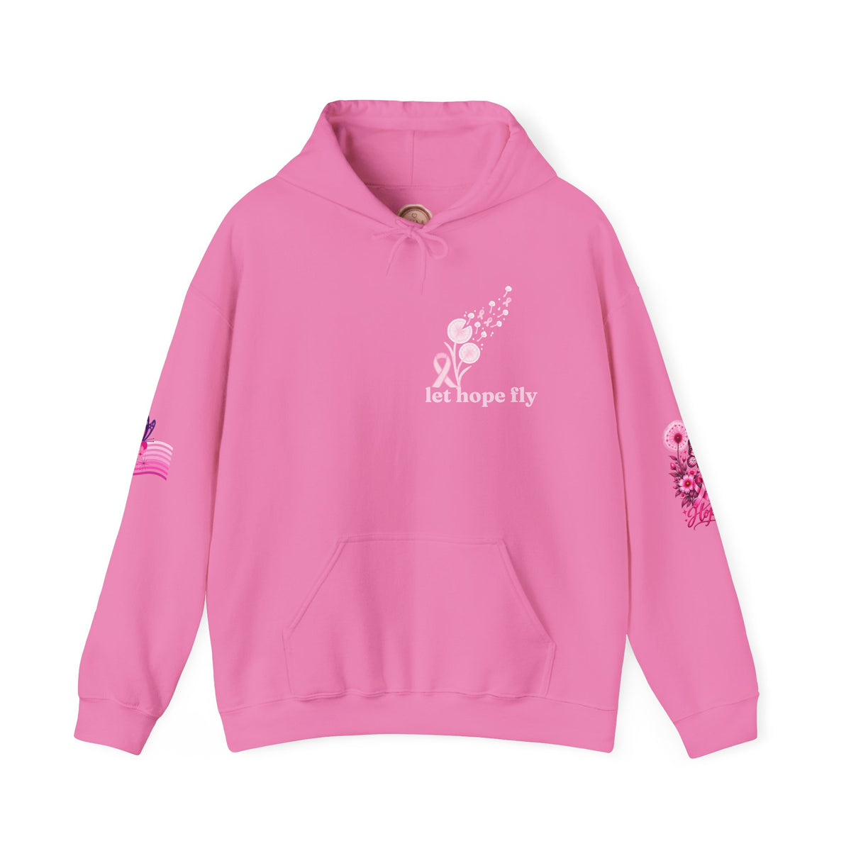 Pink Ribbon "Let Hope Fly" Hoodie | Breast Cancer Awareness Inspirational Gift | Hope & Encouragement Pullover