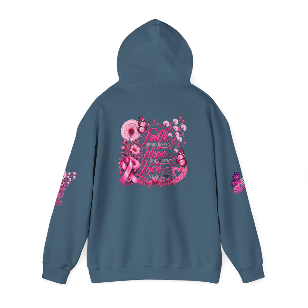 Pink Ribbon "Let Hope Fly" Hoodie | Breast Cancer Awareness Inspirational Gift | Hope & Encouragement Pullover