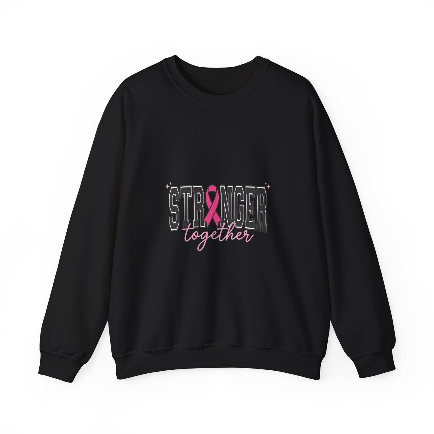 Stronger Together pink ribbon Crewneck Sweatshirt | Breast Cancer Awareness