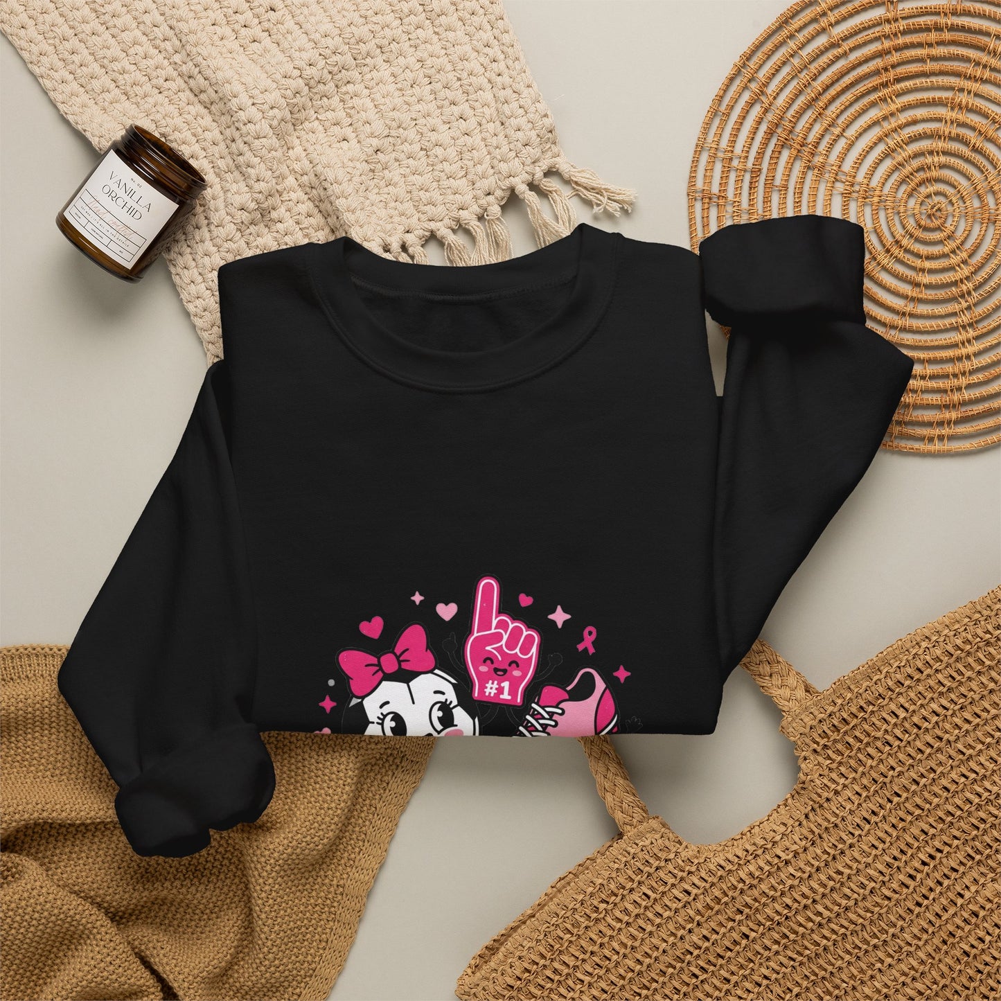 Kick Cancer Crewneck Sweatshirt | Breast Cancer Awareness, Pink Ribbon