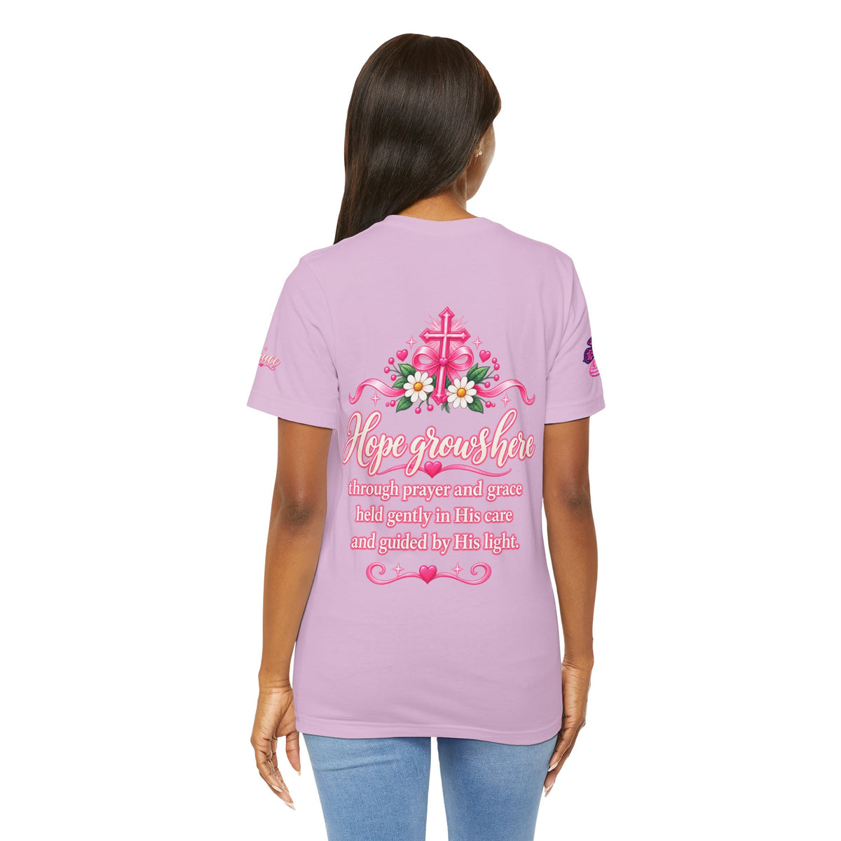 Hope Grows Here Ribbon Tee | Breast Cancer Awareness, Pink Floral