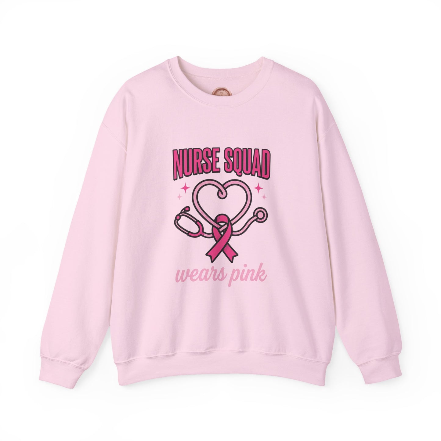 Crewneck Sweatshirt | Nurse Squad Wears Pink | Breast Cancer Awareness Nurse Pullover
