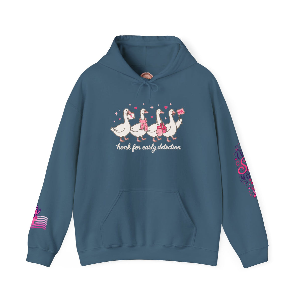 Breast Cancer Ribbon Support Hoodie | Honk for Early Detection | Pink Awareness