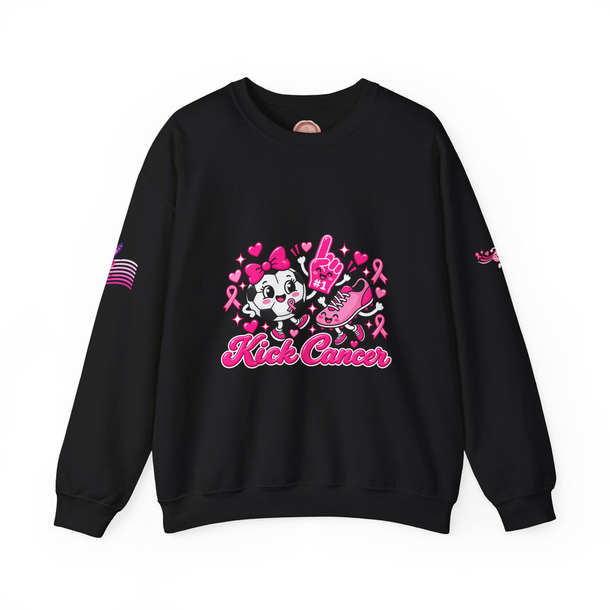 Kick Cancer Crewneck Sweatshirt | Breast Cancer Awareness, Pink Ribbon