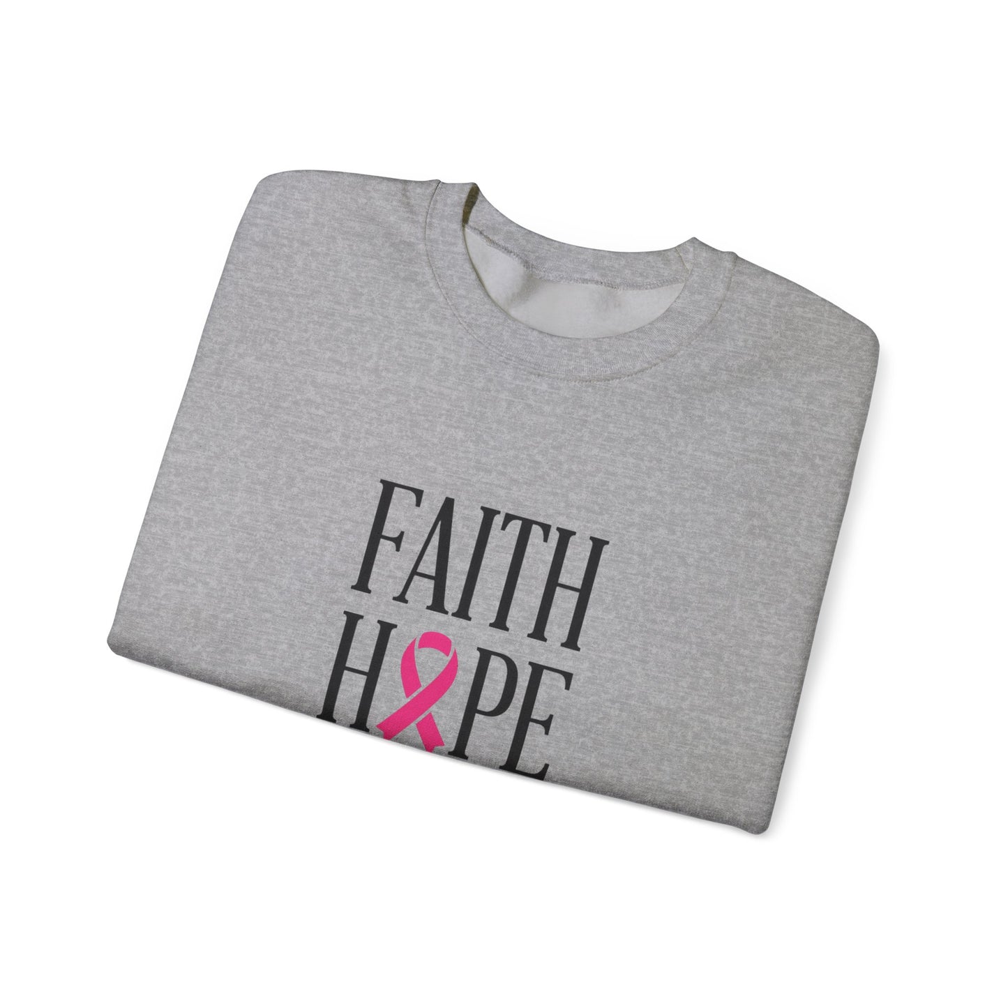 Faith Hope Love Ribbon Sweatshirt | Breast Cancer Awareness, Pink Ribbon