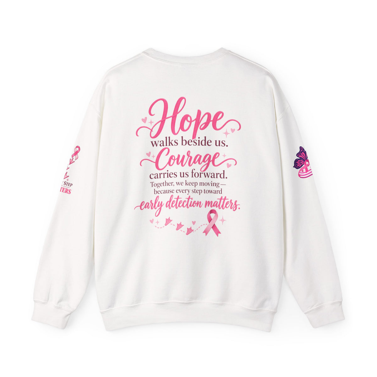 Breast Cancer Awareness Geese Crewneck Sweatshirt | Pink Ribbon