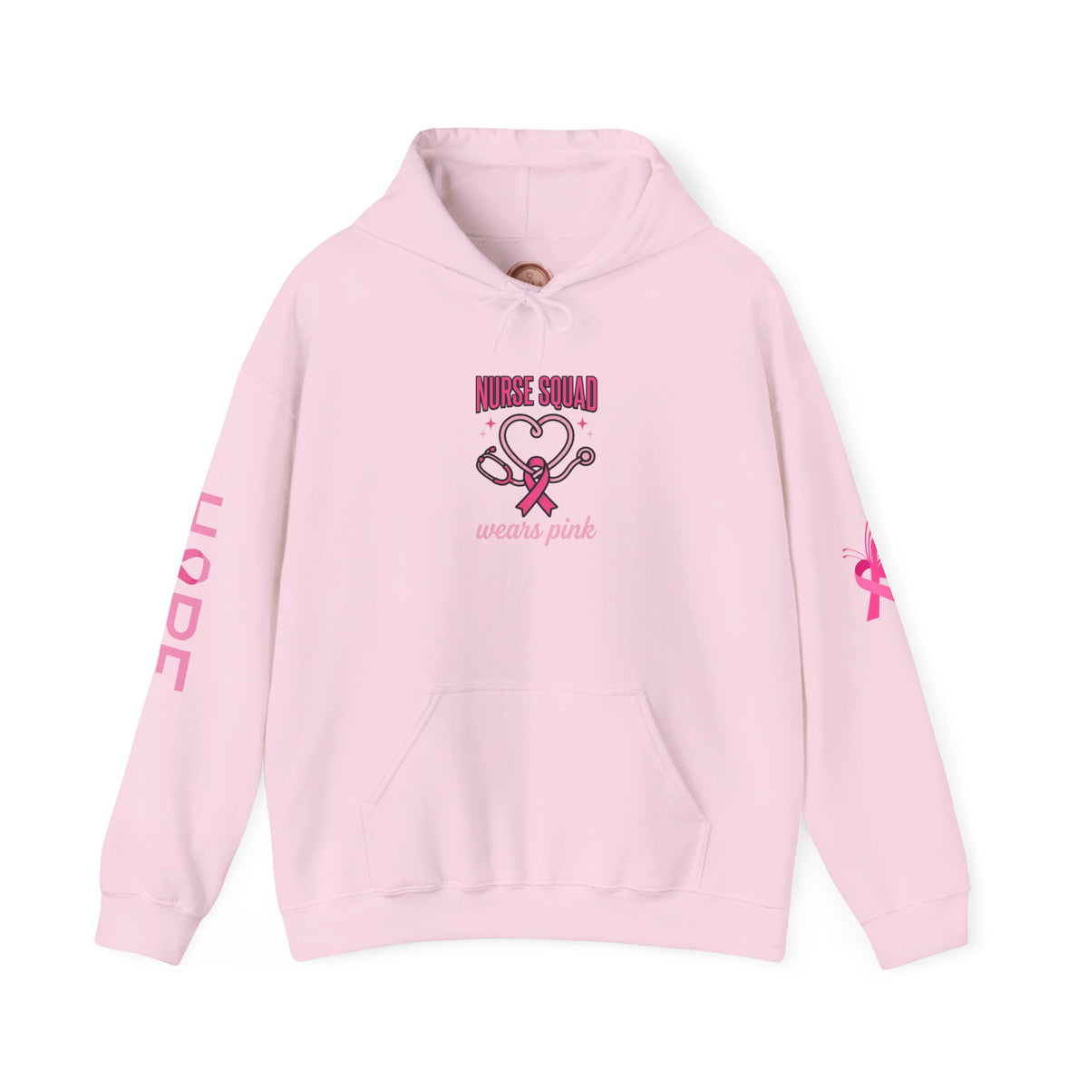 Nurse Squad Wears Pink Hoodie | Breast Cancer Awareness Nurse Pullover | Pink Ribbon Support Hoodie
