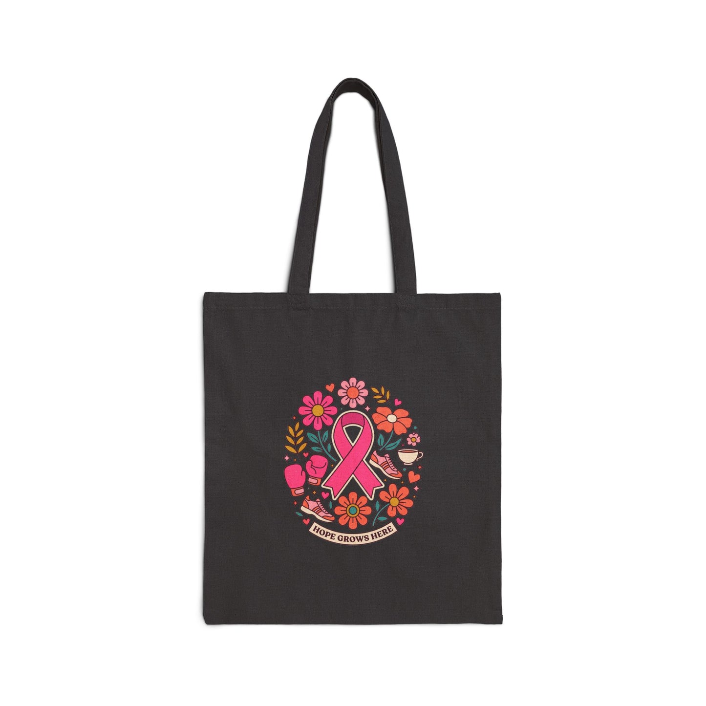 Pink Ribbon Floral Support Tote | Breast Cancer Awareness, Solidarity