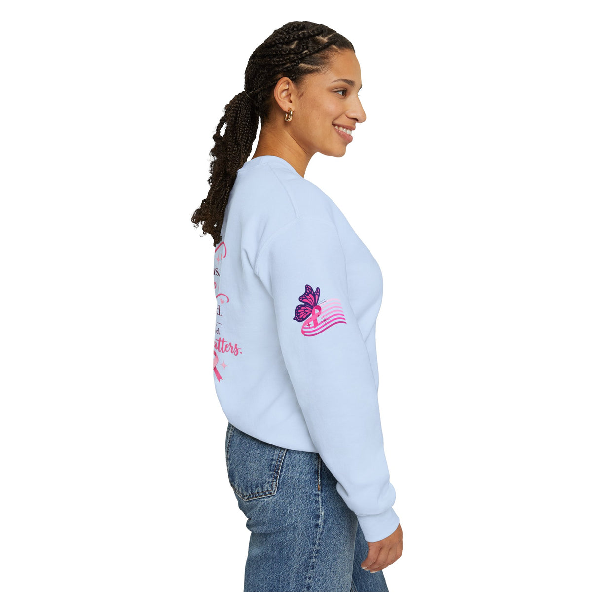 Breast Cancer Awareness Geese Crewneck Sweatshirt | Pink Ribbon