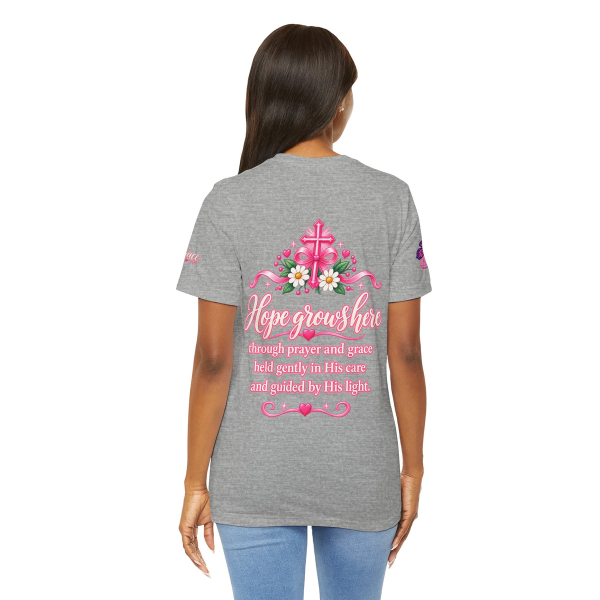 Hope Grows Here Ribbon Tee | Breast Cancer Awareness, Pink Floral