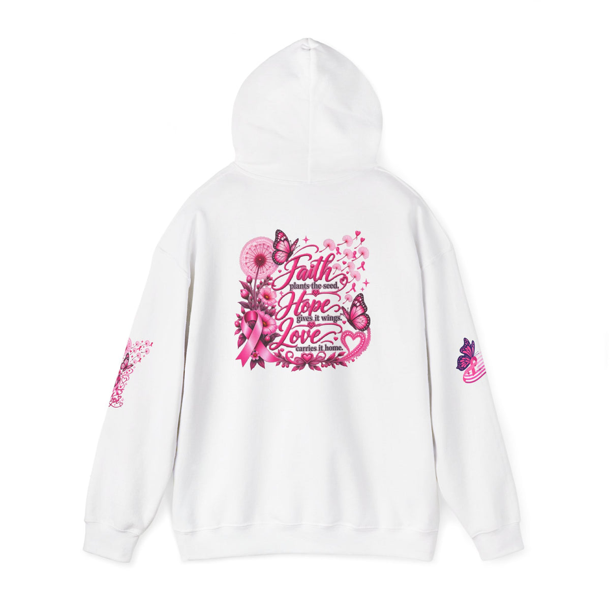 Pink Ribbon "Let Hope Fly" Hoodie | Breast Cancer Awareness Inspirational Gift | Hope & Encouragement Pullover