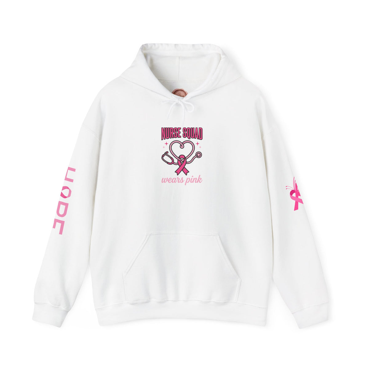 Nurse Squad Wears Pink Hoodie | Breast Cancer Awareness Nurse Pullover | Pink Ribbon Support Hoodie