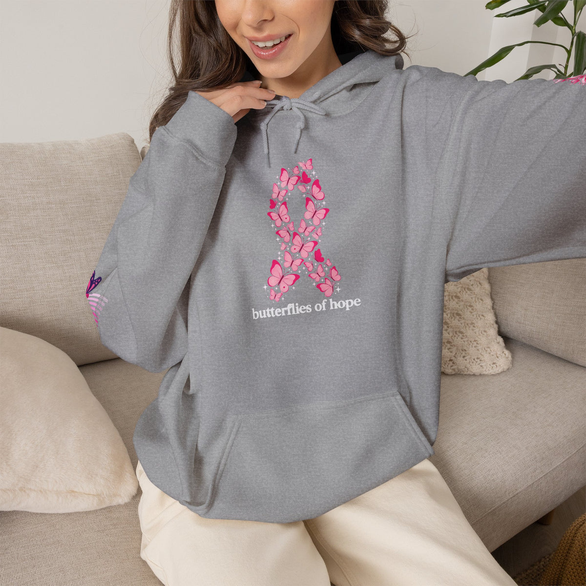 Pink Ribbon Support Hoodie | Breast Cancer Awareness, Survivor Solidarity