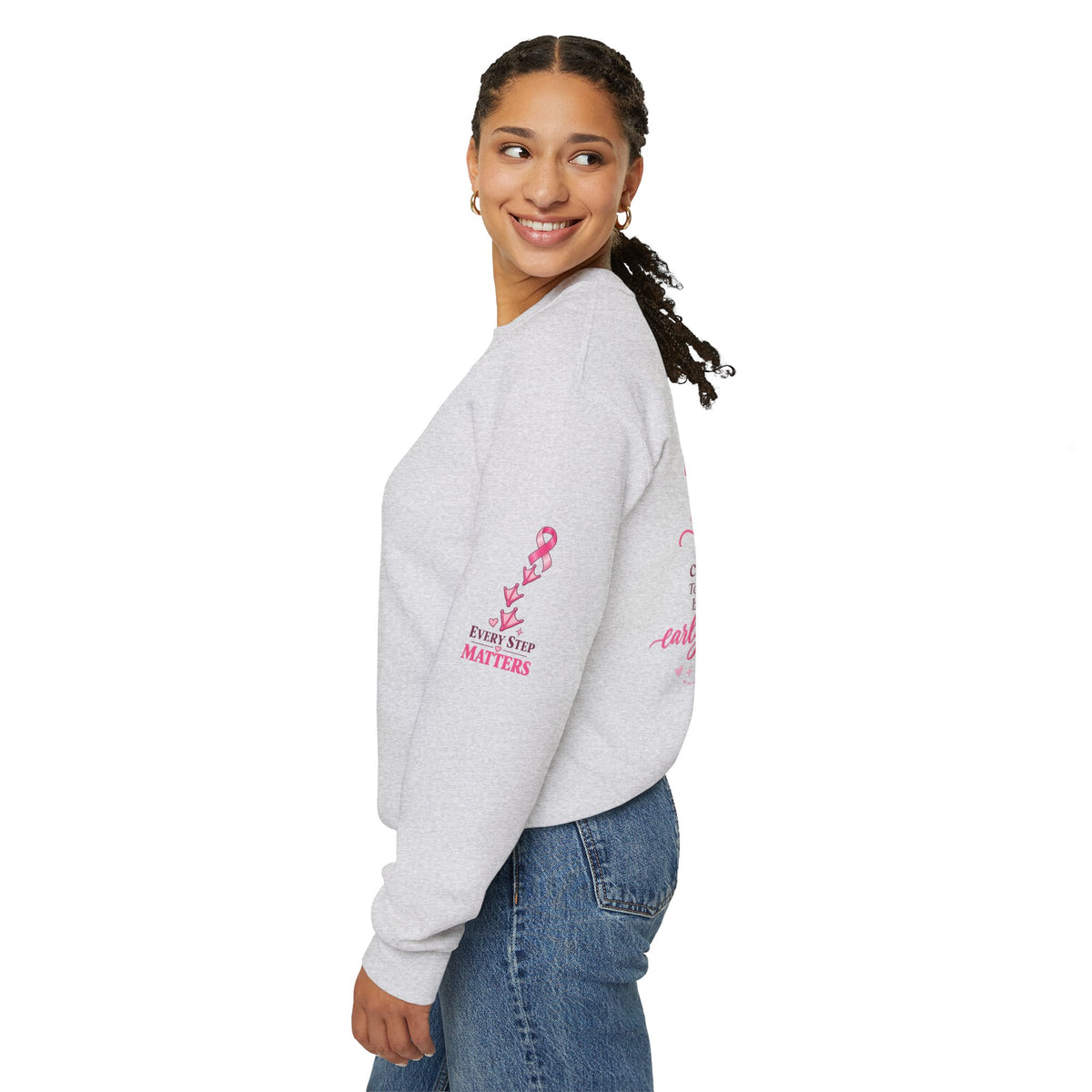 Breast Cancer Awareness Geese Crewneck Sweatshirt | Pink Ribbon
