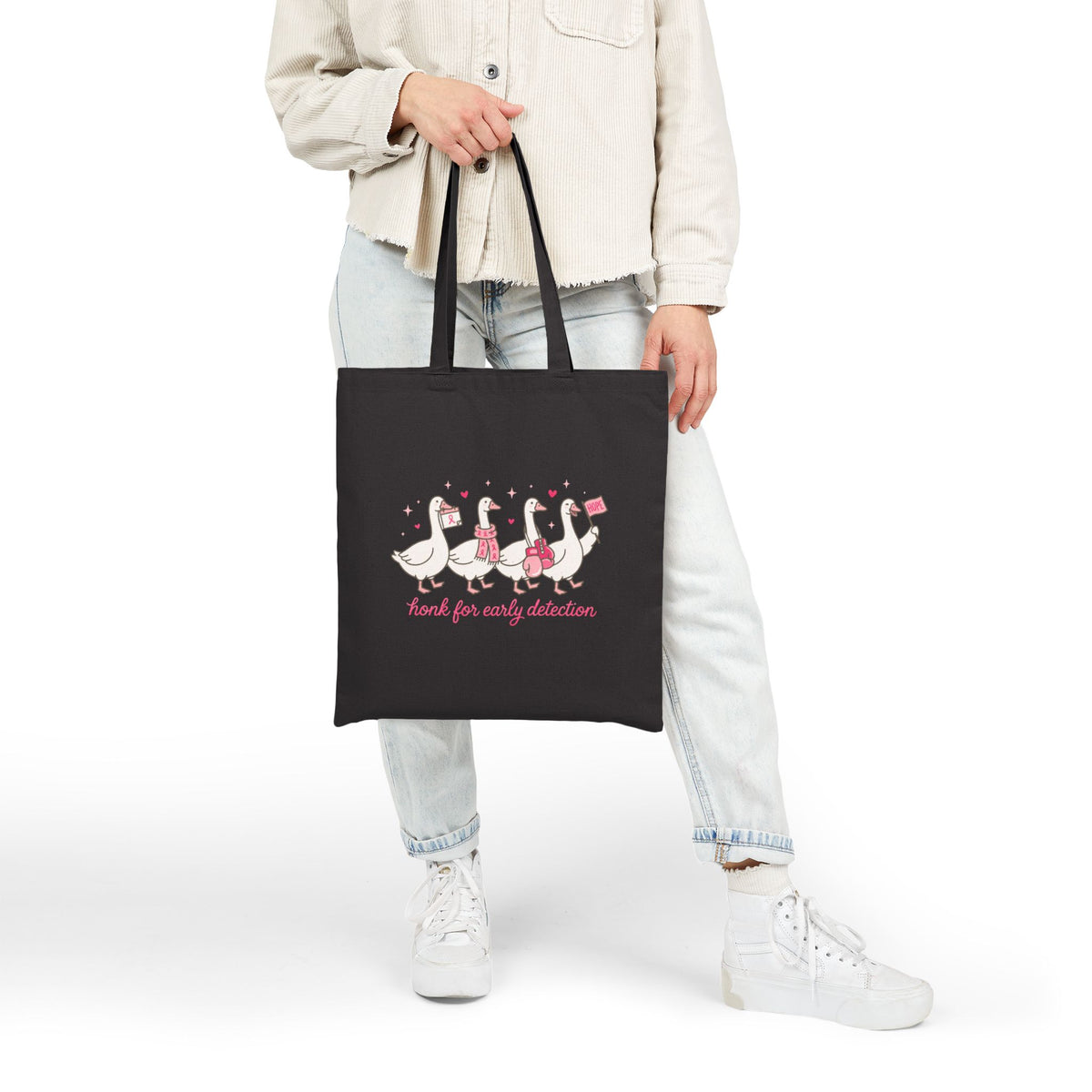 Marching Geese Pink Ribbon Tote | Breast Cancer Awareness