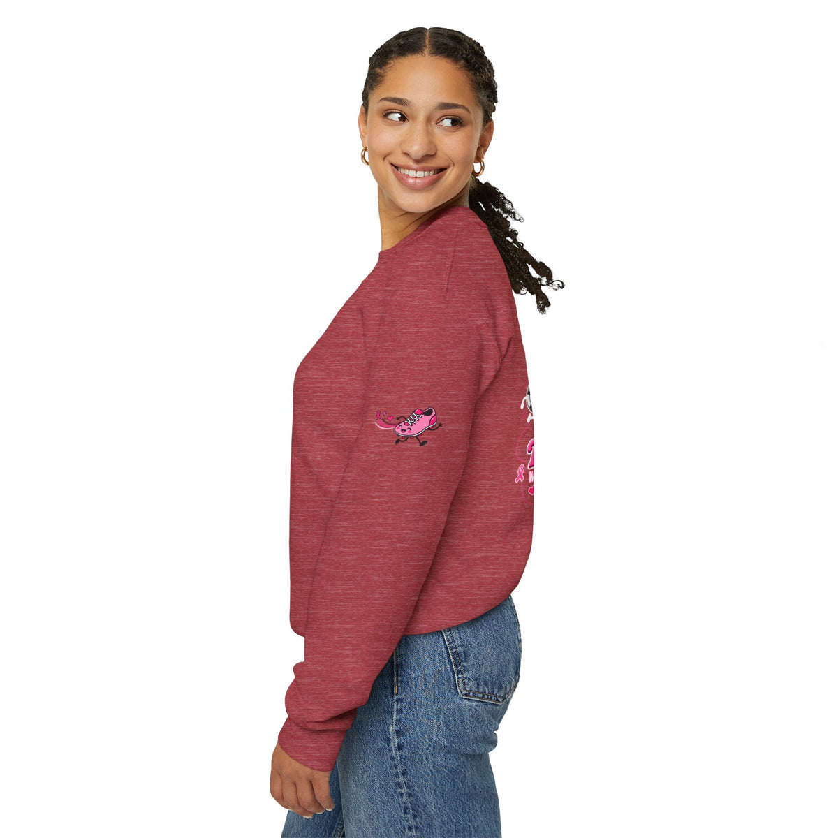 Kick Cancer Crewneck Sweatshirt | Breast Cancer Awareness, Pink Ribbon