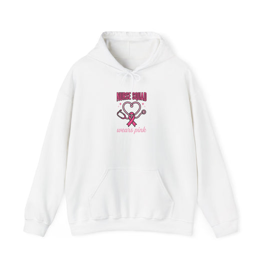 Nurse Squad Pink Ribbon Hoodie | Breast Cancer Awareness, Medical Team