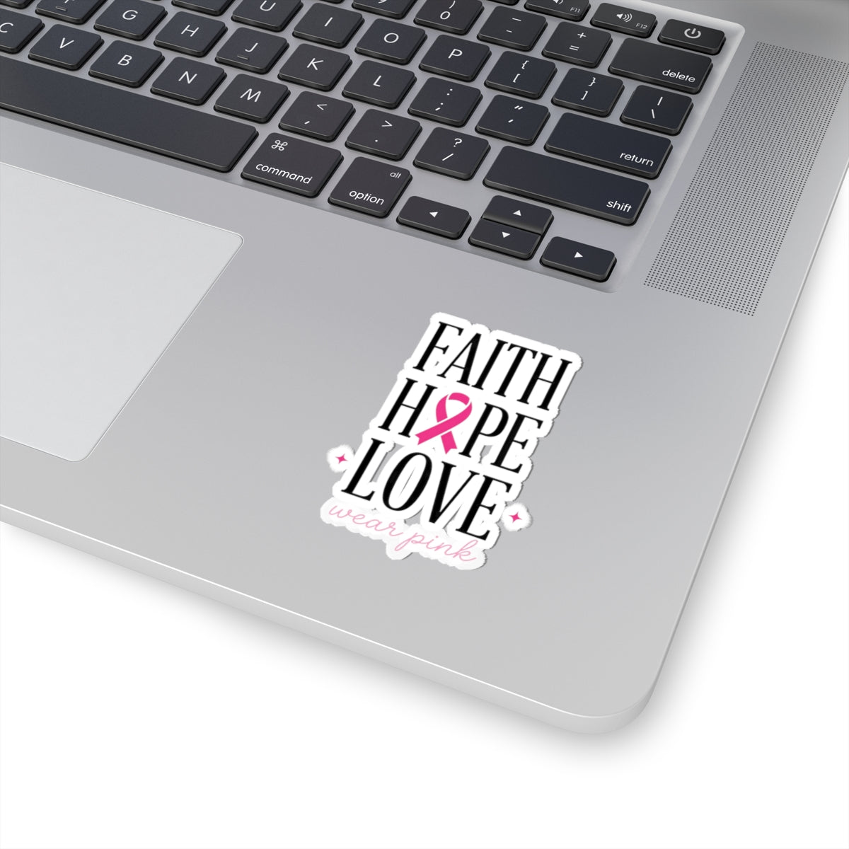 Faith Hope Love Ribbon Sticker | Breast Cancer Awareness, Pink SupportFaith Hope Love Ribbon Sticker | Breast Cancer Awareness, Pink Support