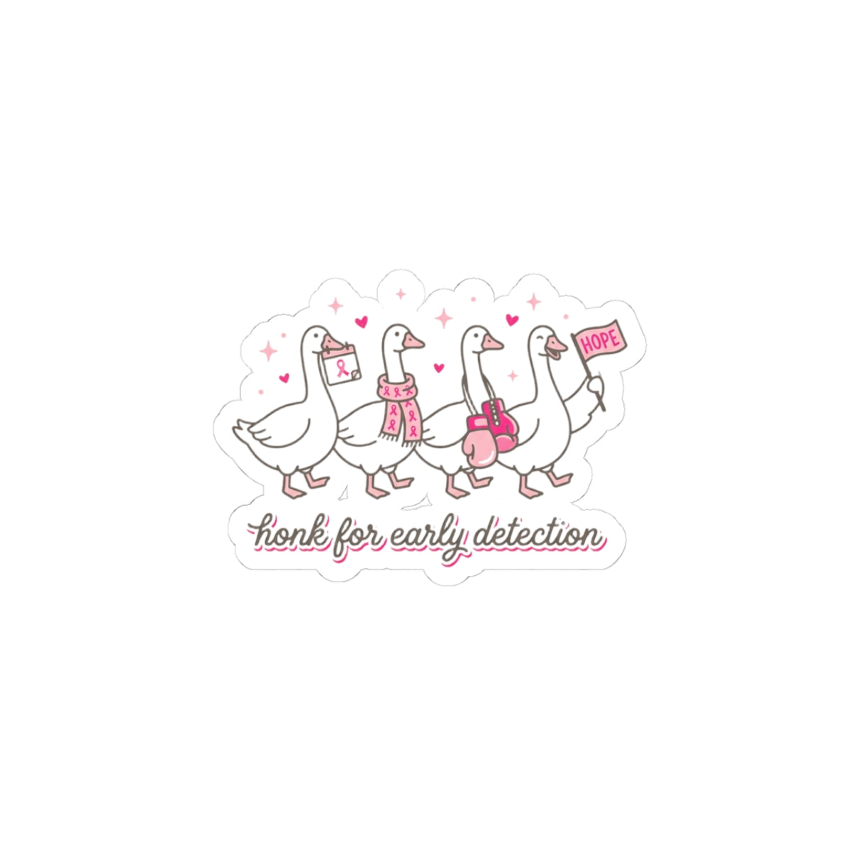 Honk for Early Detection Kiss-Cut Sticker | Breast Cancer Awareness, Pink Ribbon