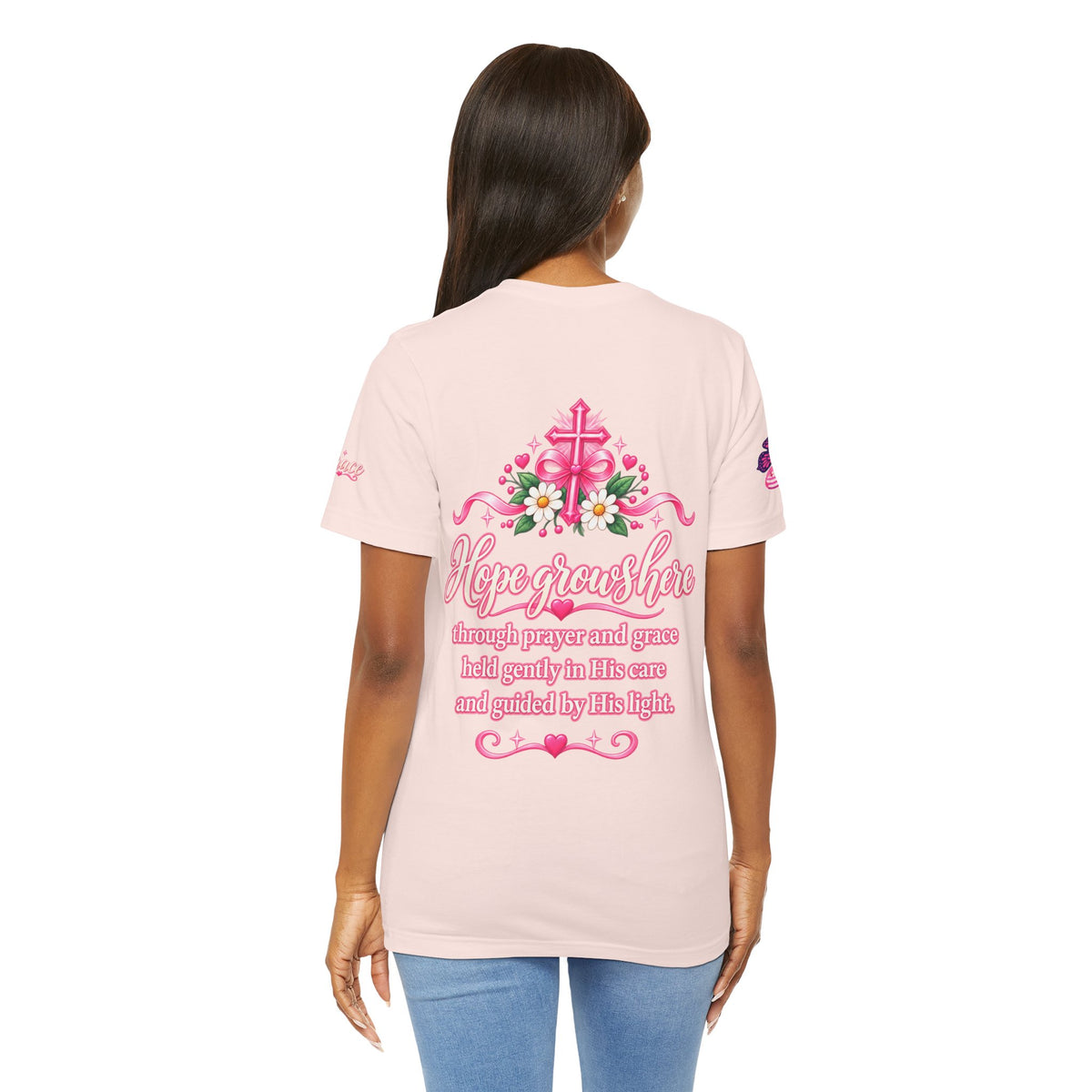 Hope Grows Here Ribbon Tee | Breast Cancer Awareness, Pink Floral