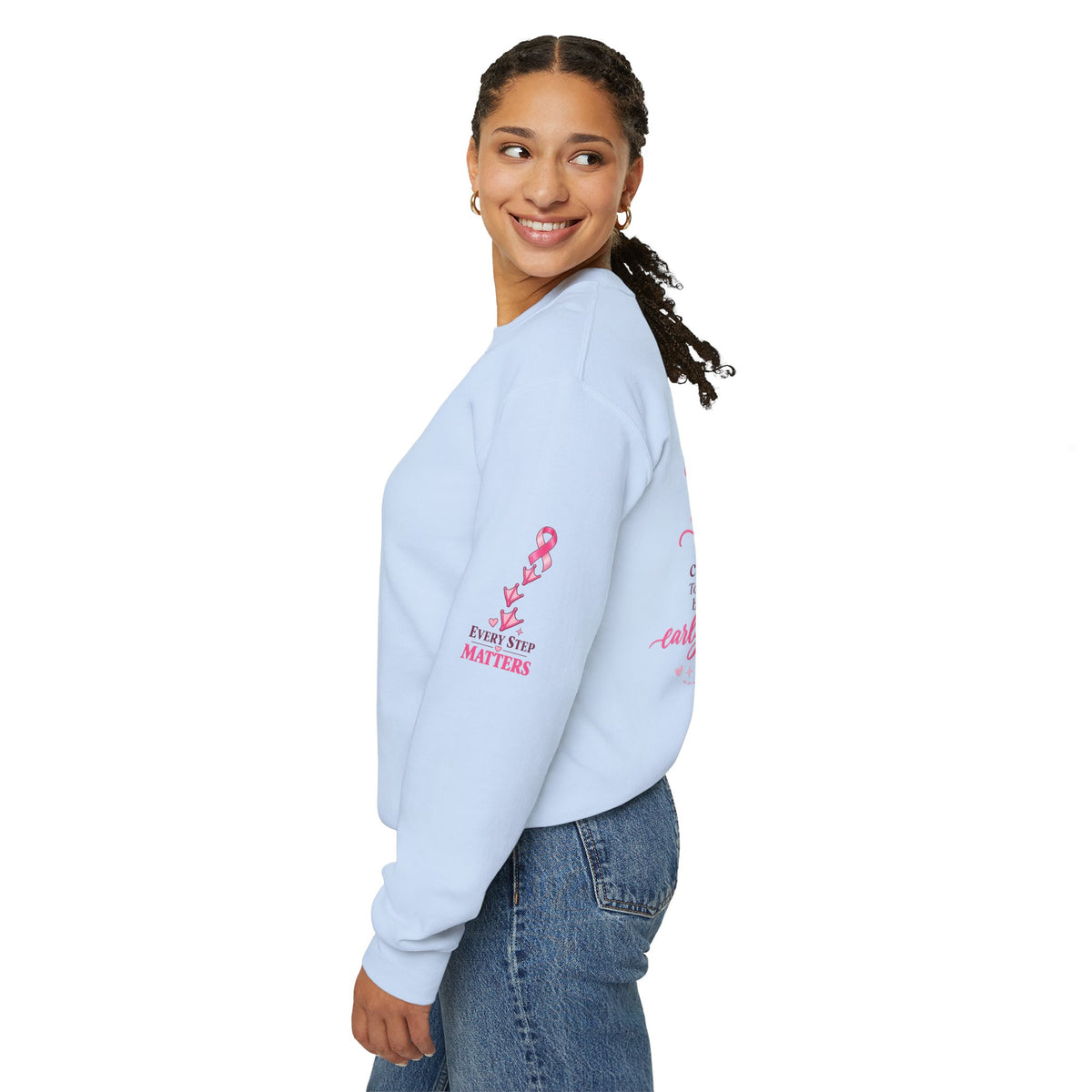 Breast Cancer Awareness Geese Crewneck Sweatshirt | Pink Ribbon