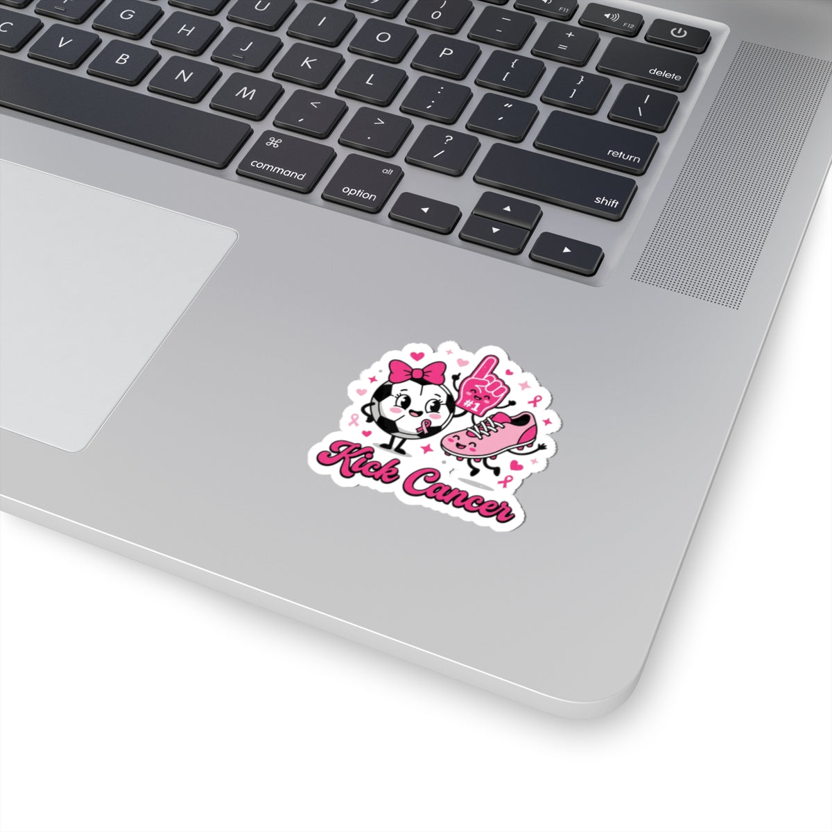 Kick Cancer Ribbon Sticker | Breast Cancer Awareness, Pink Support