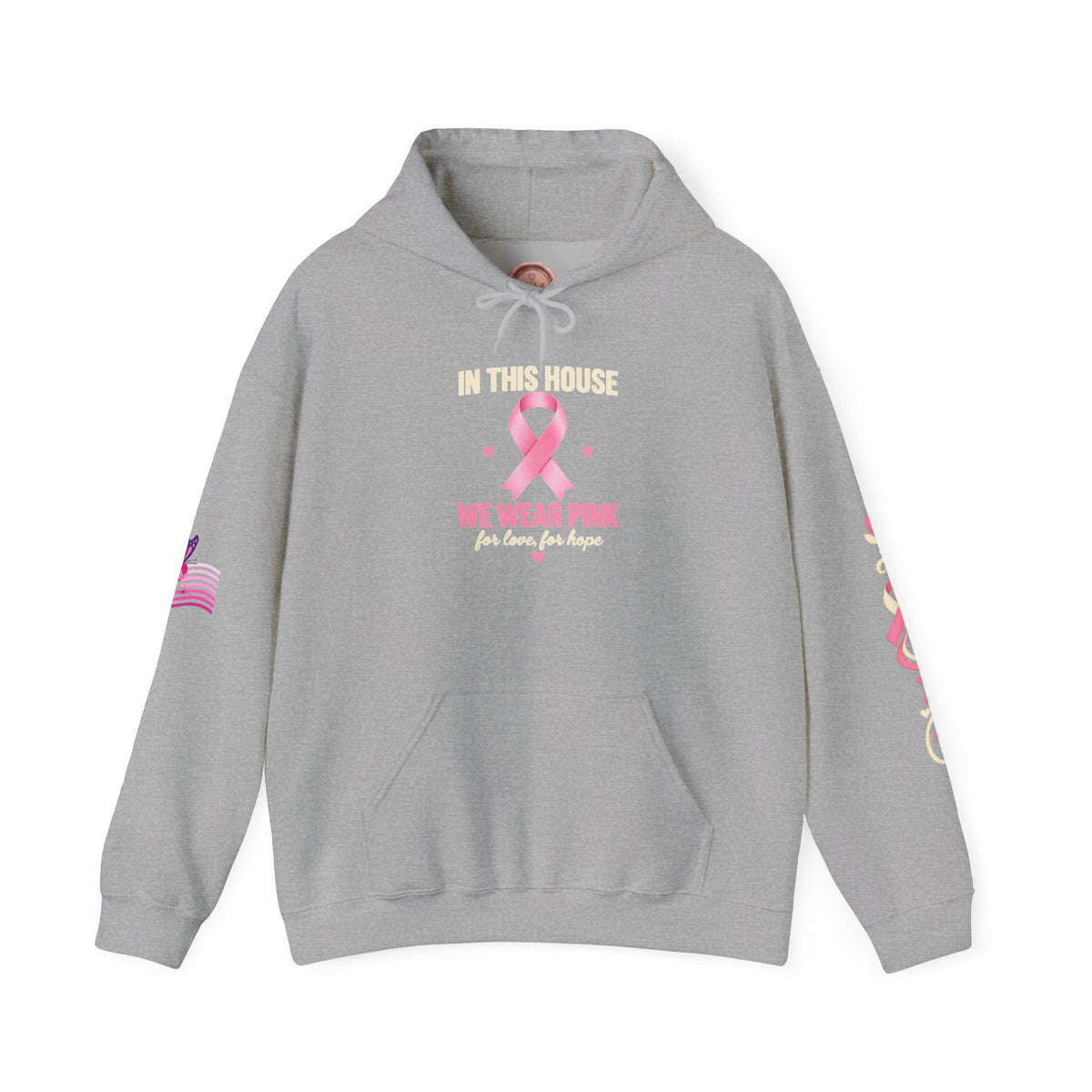 In This House We Wear Pink Hoodie | Breast Cancer Awareness, Faith & Hope