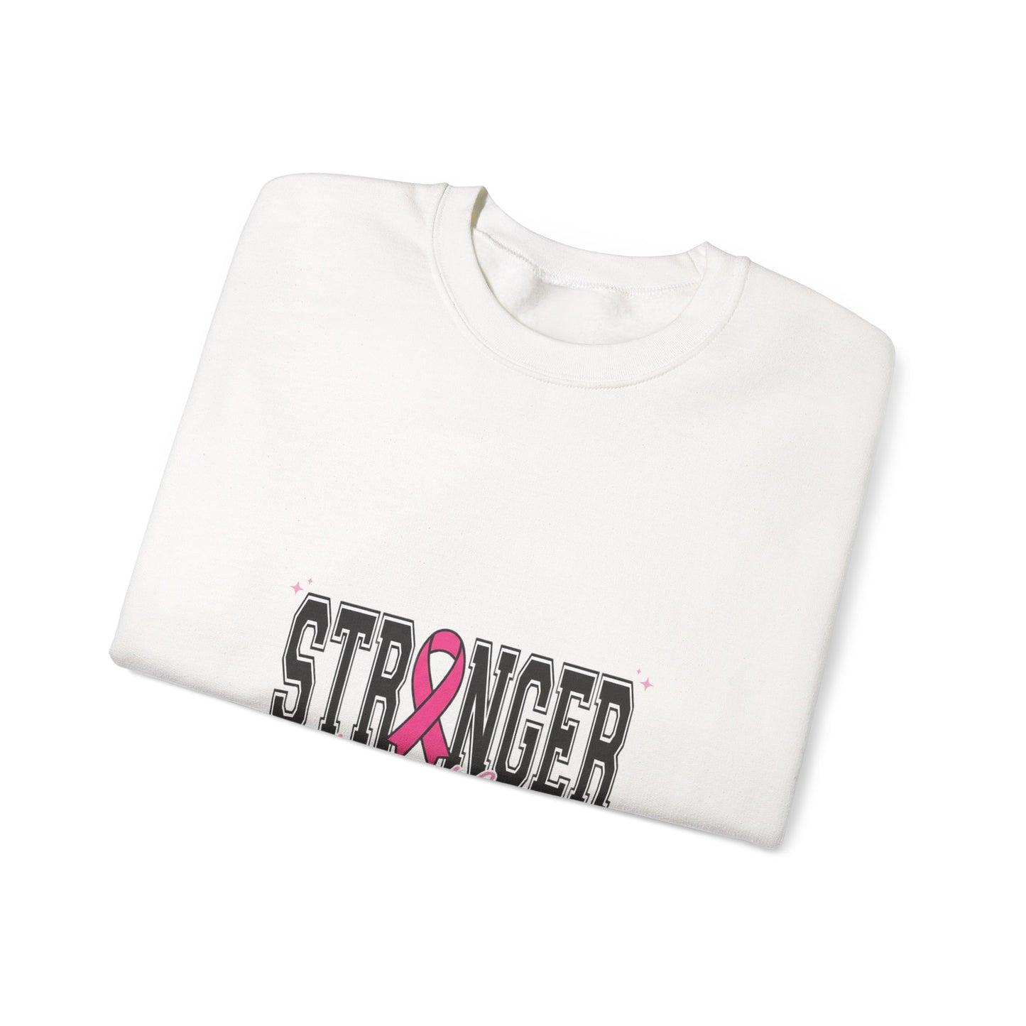 Stronger Together pink ribbon Crewneck Sweatshirt | Breast Cancer Awareness