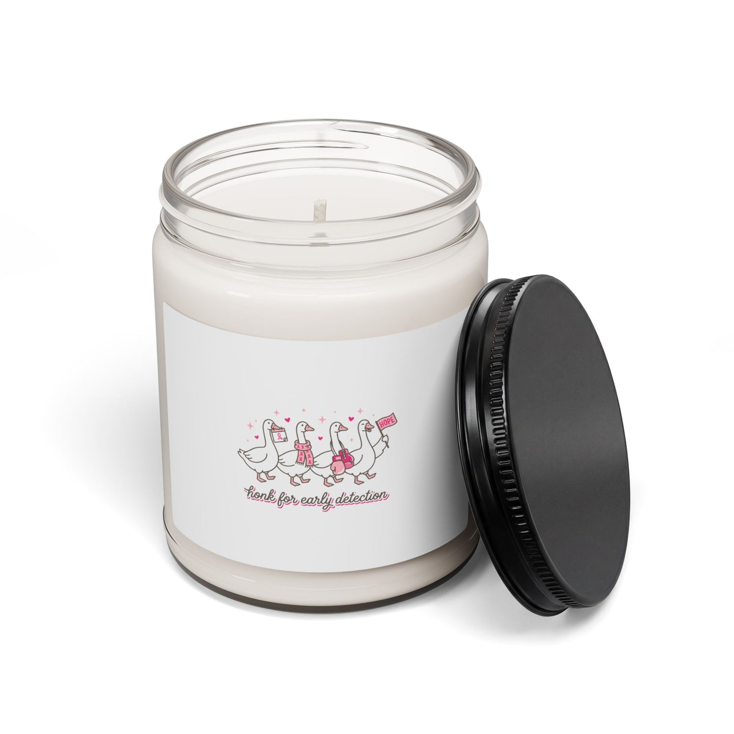 Breast Cancer Awareness Ribbon Candle, Soy 9oz | Pink Support, Early Detection
